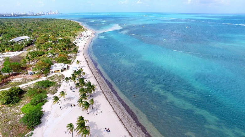 Praia Crandon Beach em Miami