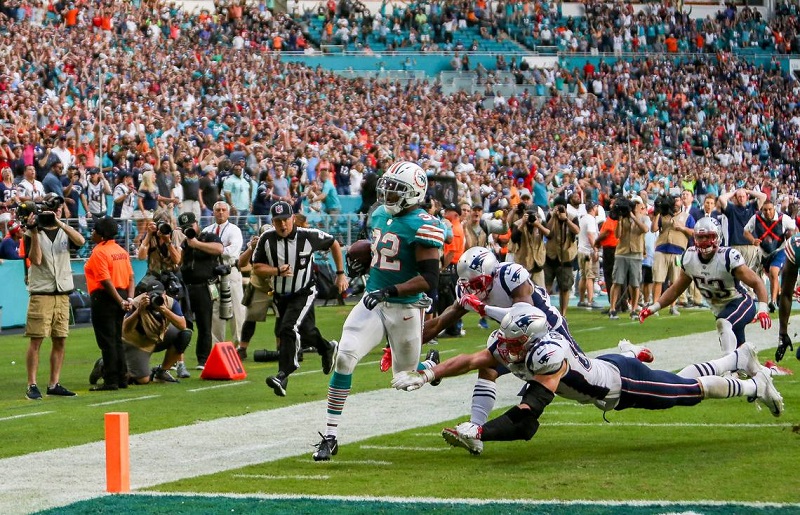 Miami Dolphins em jogo da NFL em Miami