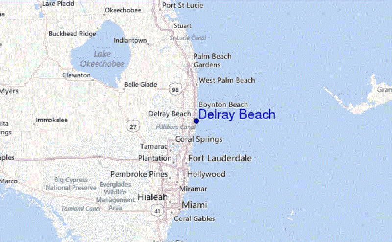 Mapa de Delray Beach em Miami 