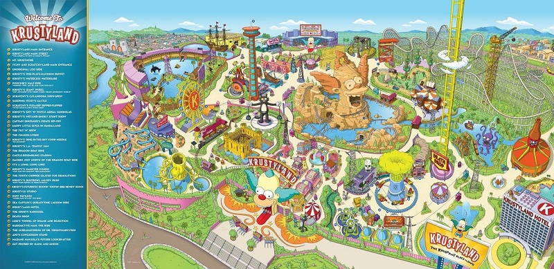 Mapa de Springfield no Universal Studios