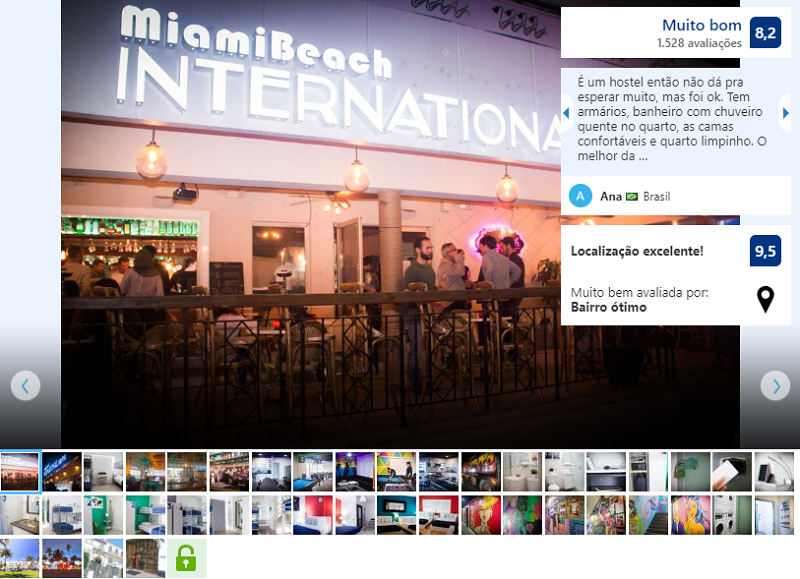 Fachada do Miami Beach International Hostel em Miami